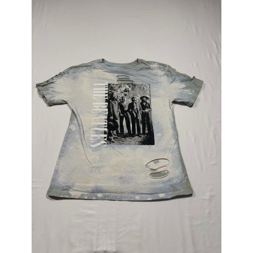The Beatles Bleached Distressed Graphic T-Shirt Sage Green S 2021 Apple Corps